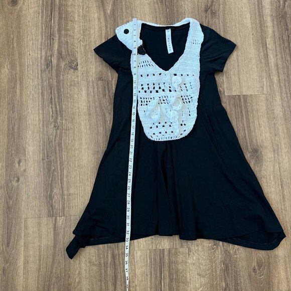 Crochet Swan Unique Quirky Black Dress Sz Small - Picture 5 of 12